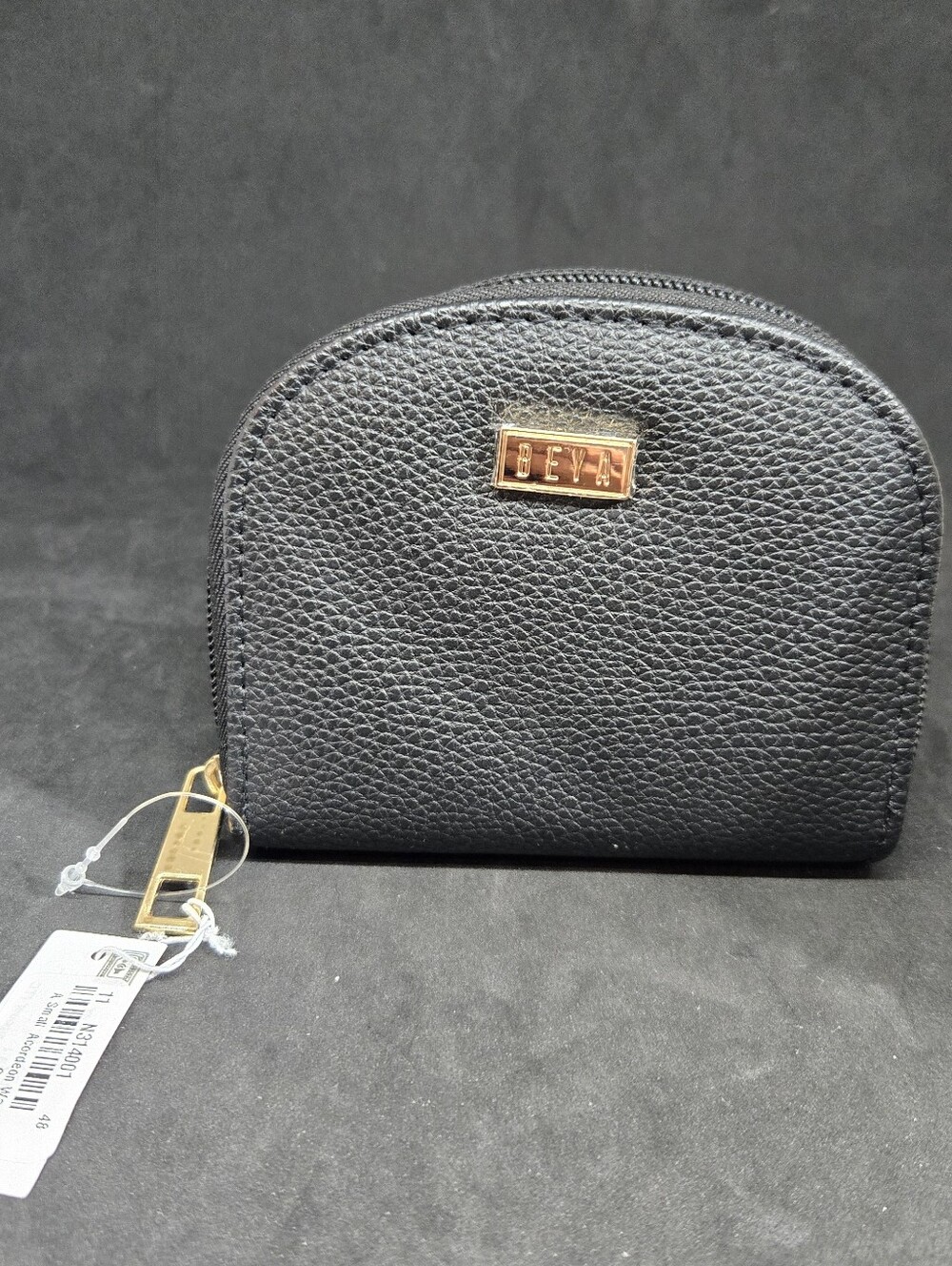 NWT Black Faux Leather Multi Card Zippered Wallet